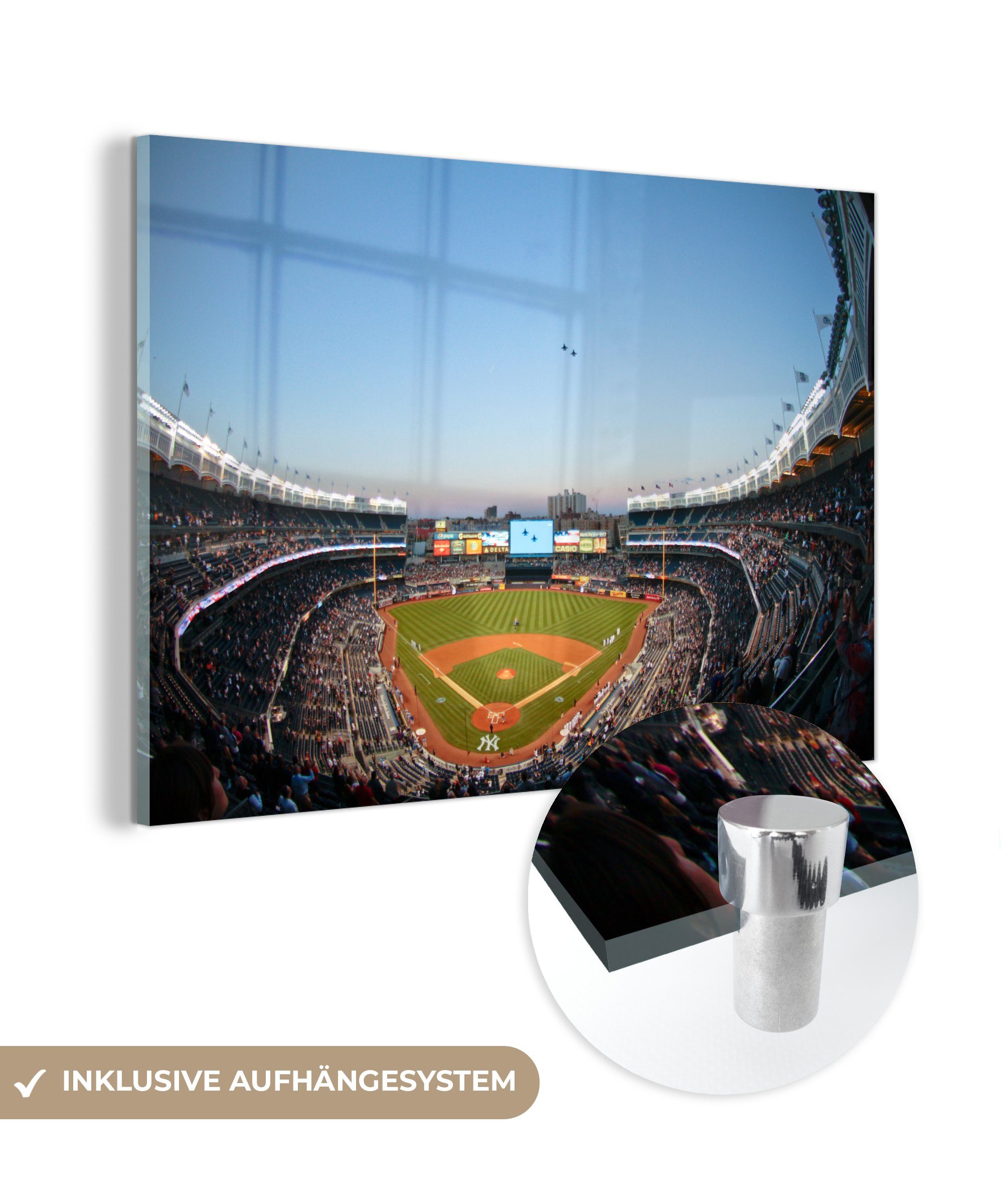 MuchoWow Acrylglasbild Stadion - Amerika - Baseball, (1 St), Acrylglasbilder Wohnzimmer & Schlafzimmer