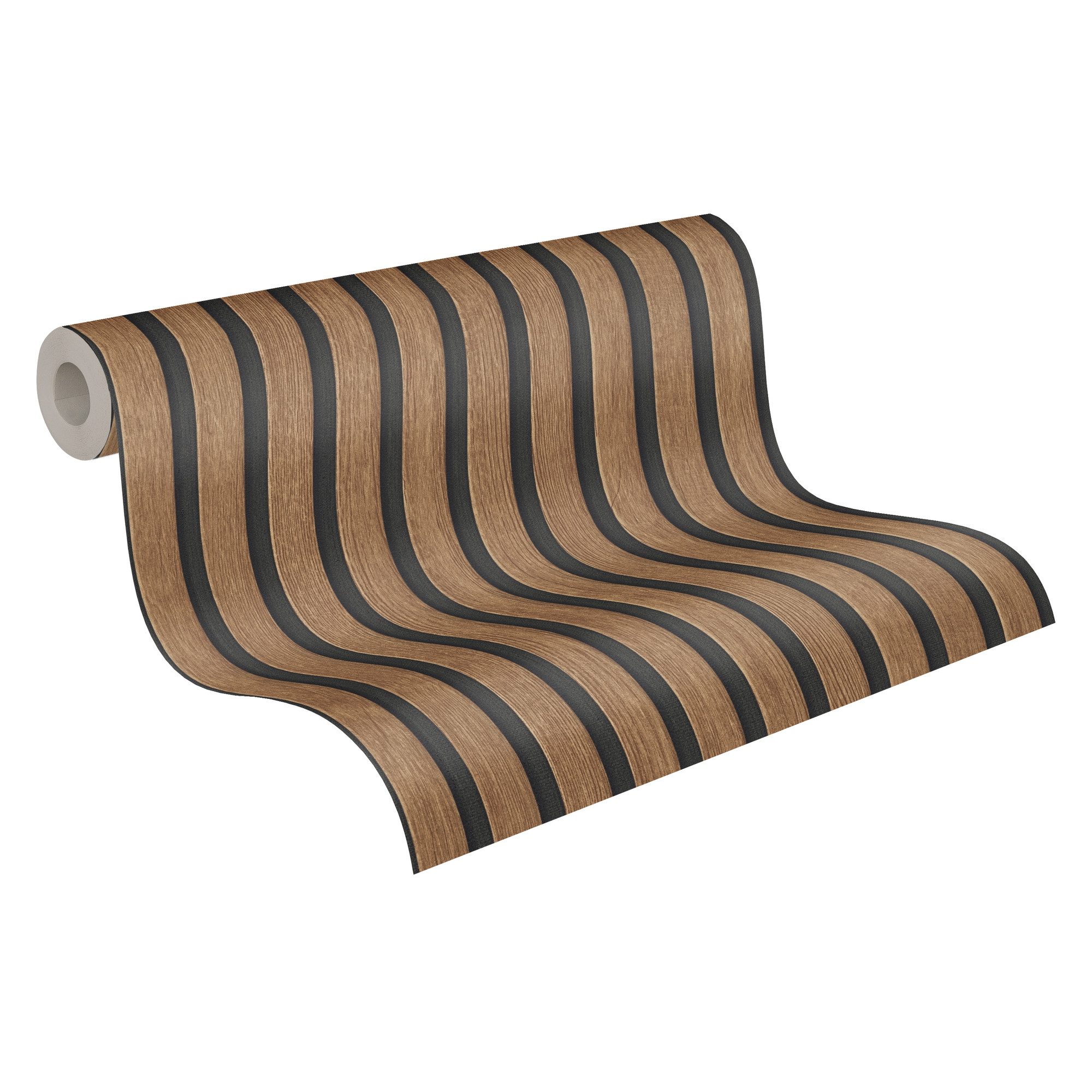 Bricoflor Akustikpaneele Tapete Braun Ideal für Wohnzimmer und Büro Holzpan günstig online kaufen