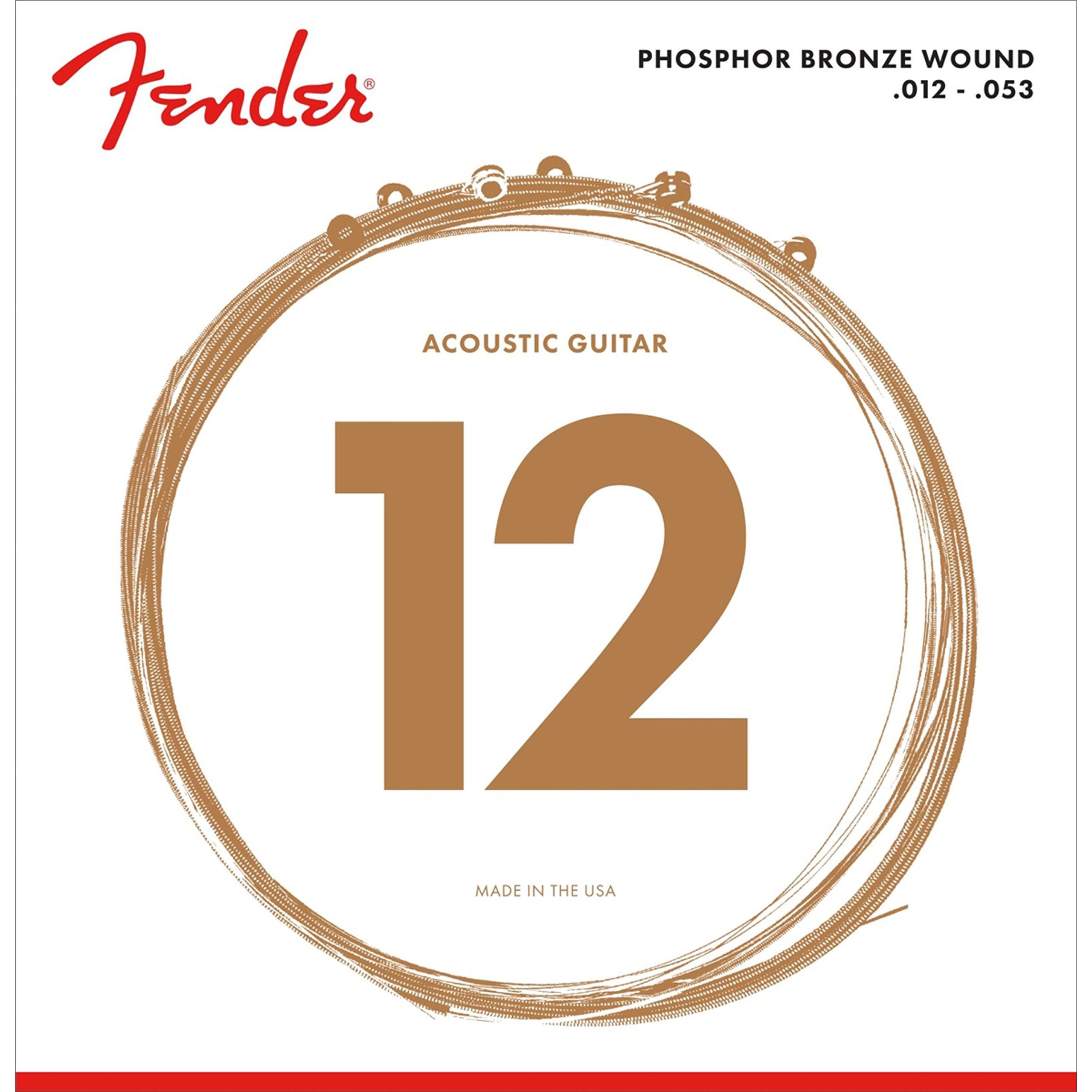 Fender Saiten, A-Git. Saiten 60L 12-53 Phosphor Bronze - Westerngitarrensaiten