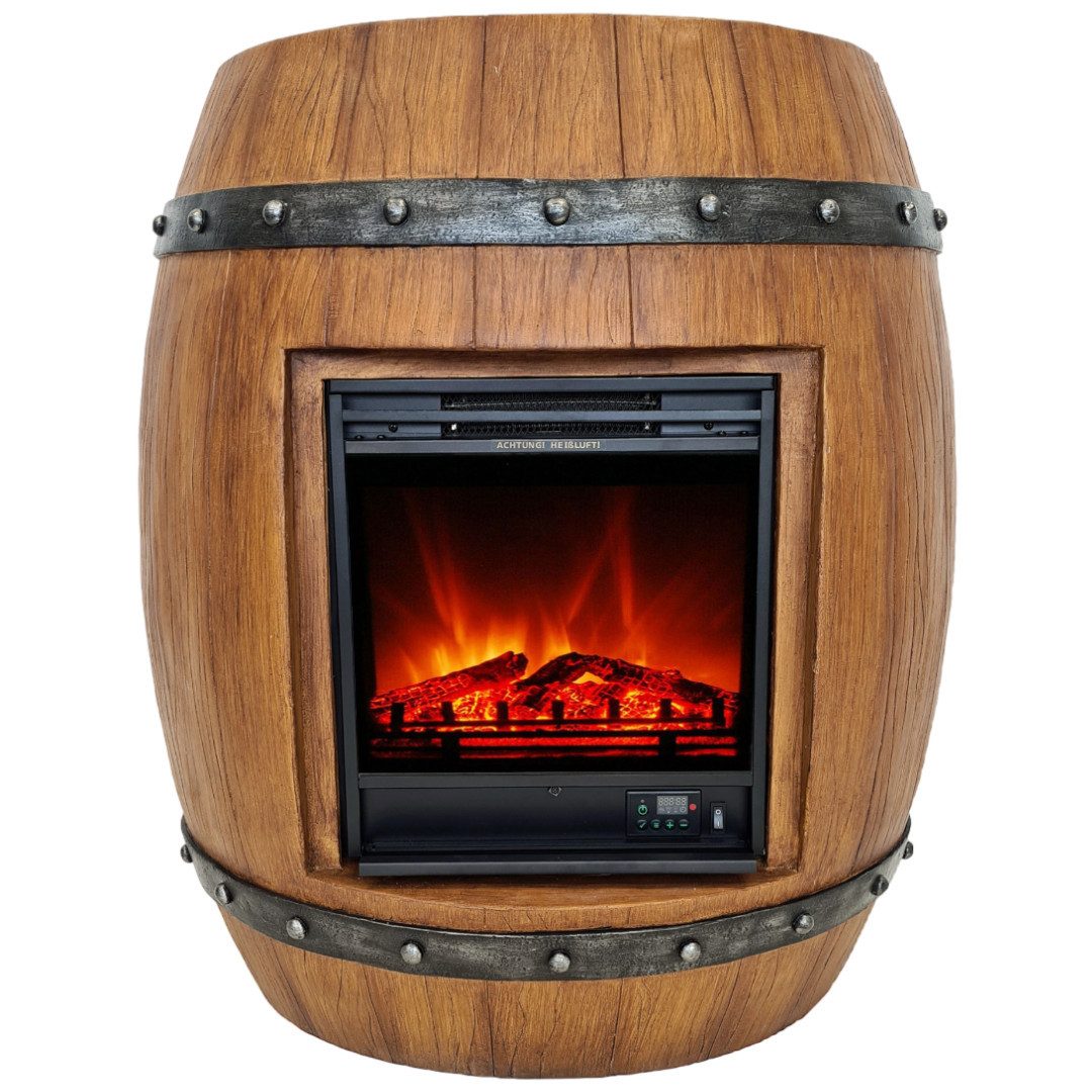 abc HOME Elektrokamin Landhausstil, Heizfunktion, Rustikaler Charme und gemütliche Wärme, 2 Heizstufen: 900 & 1800 Watt