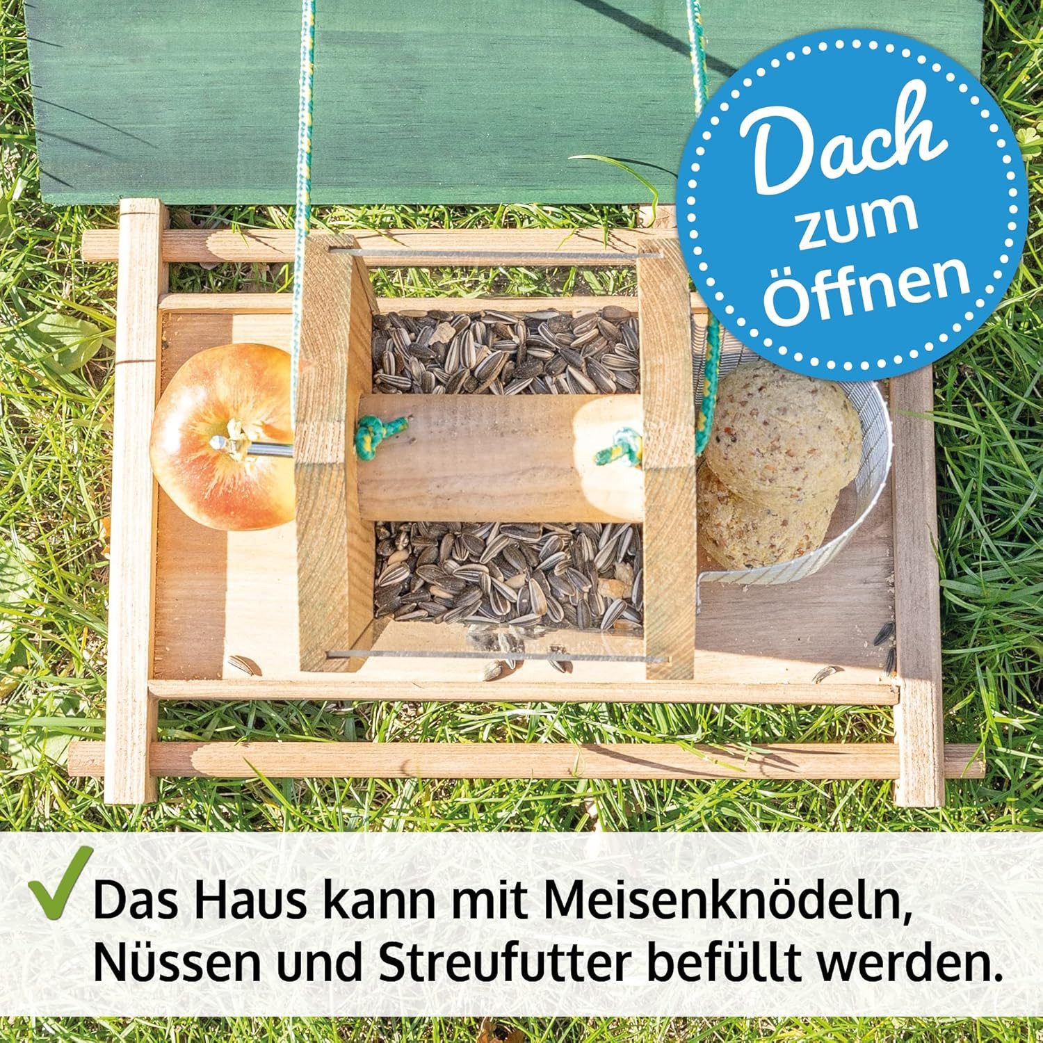 Zooprinz Vogelhaus zum aufhängen mit Sitzstangen, Schutzdach, Seil für Wild günstig online kaufen