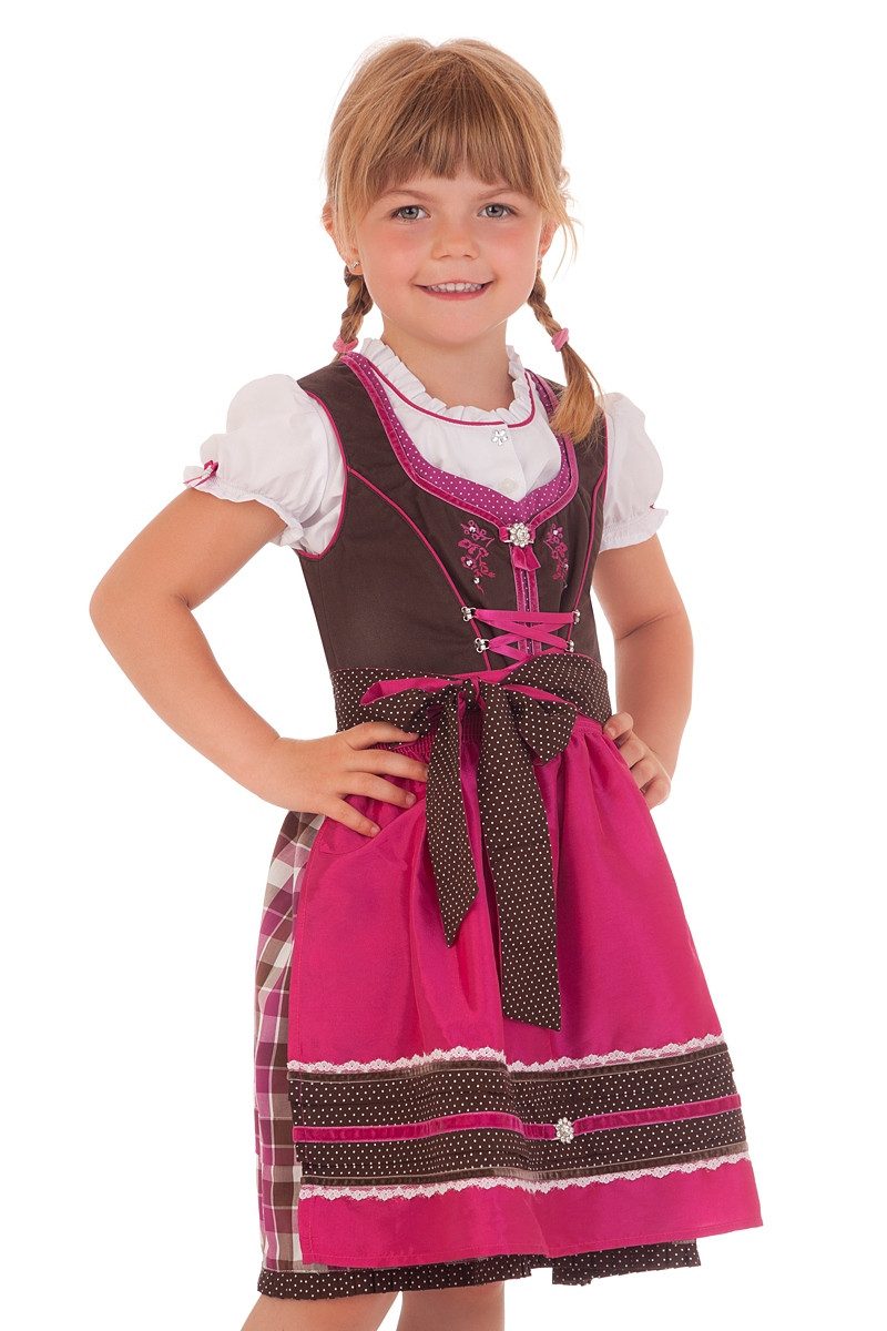 Spieth & Wensky Dirndl Kinderdirndl 3tlg. - ARIELLE - fuchsia
