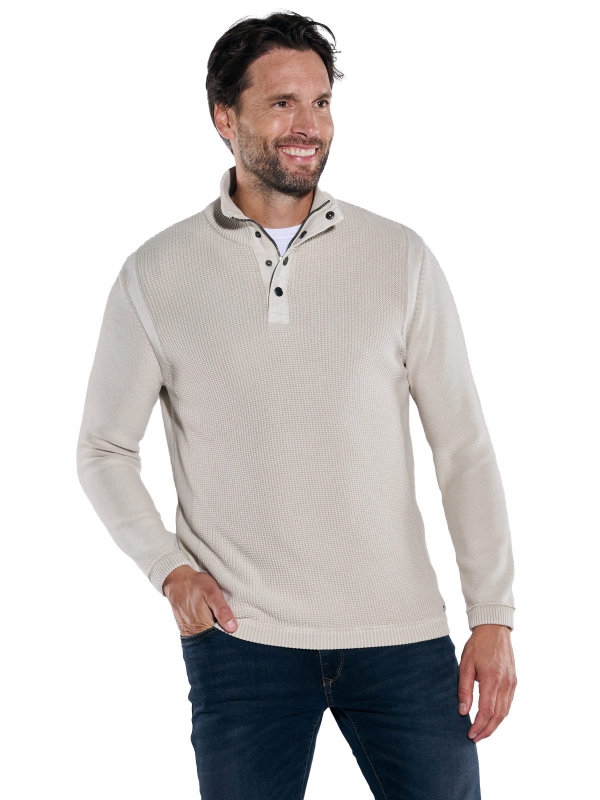 Engbers Stehkragenpullover engbers Herren Strickpullover mit Troyerkragen, günstig online kaufen