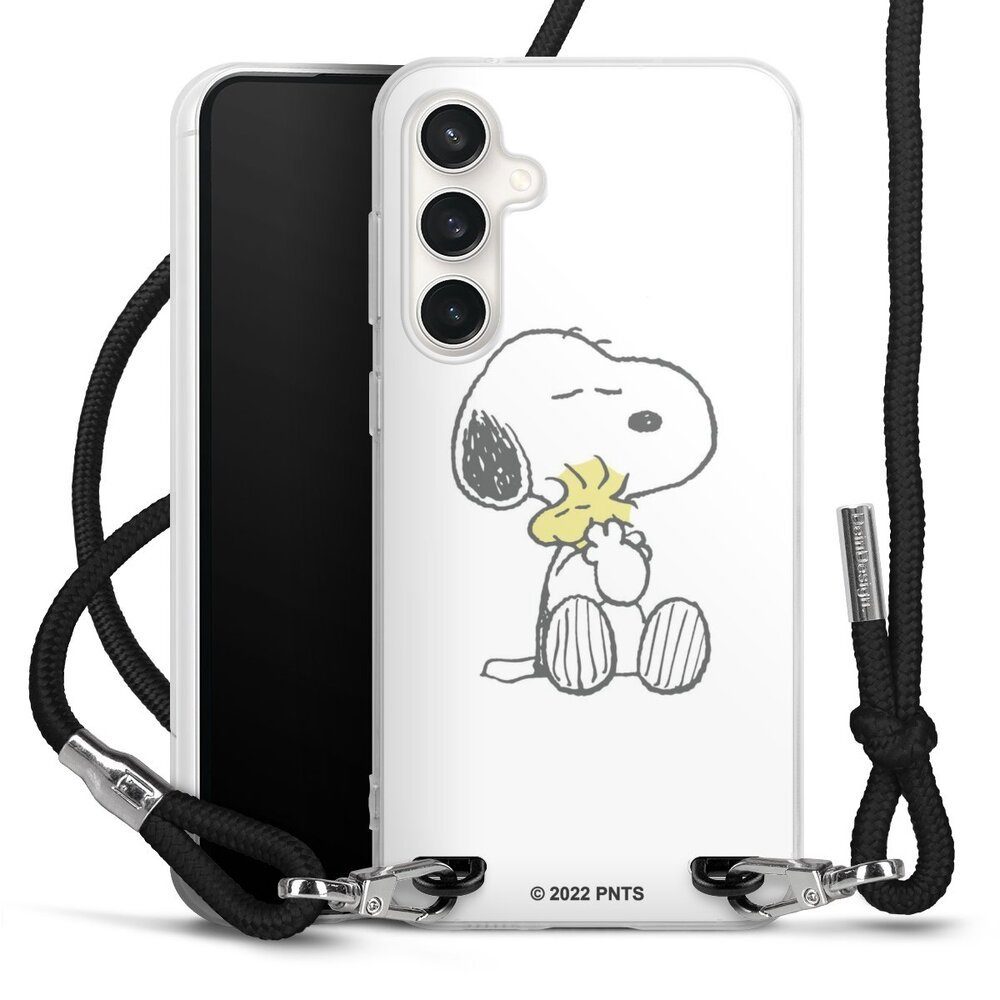 DeinDesign Handyhülle Peanuts Snoopy Liebe Snoopy And Woodstock Cuddling, Samsung Galaxy S23 FE Handykette Hülle mit Band Case zum Umhängen