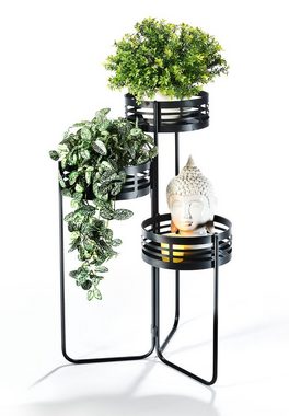 Kobolo Blumenständer Pflanzenständer Blumentreppe - schwarz - Metall (1 St)
