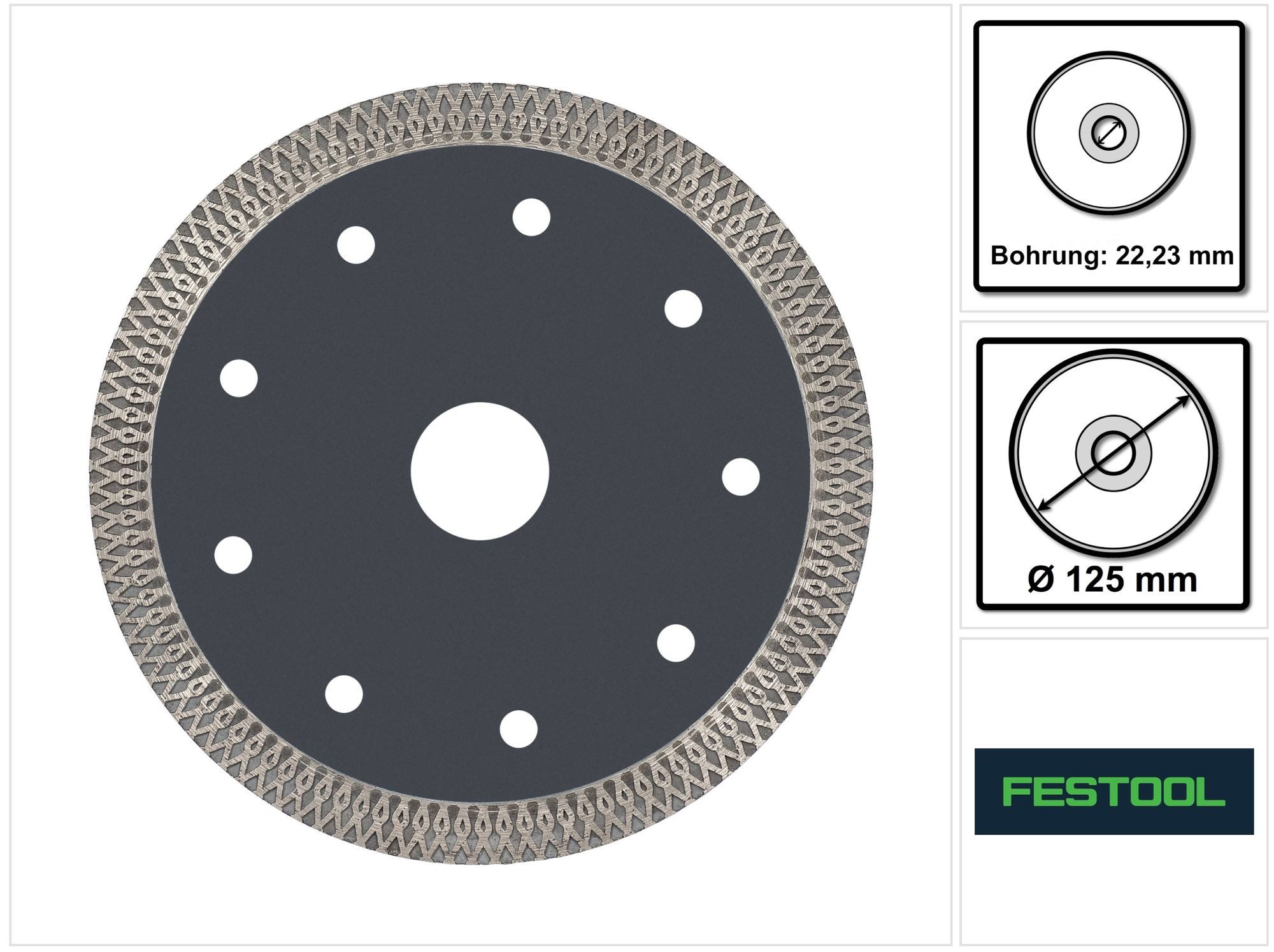 FESTOOL Diamanttrennscheibe TL-D125 PREMIUM Diamanttrennscheibe 125x1,2x22,23mm (769162)