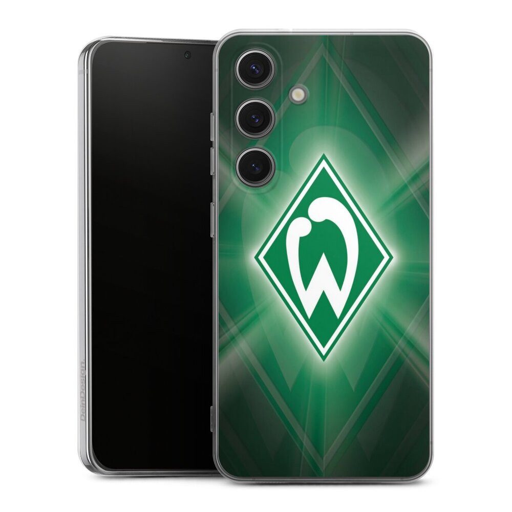DeinDesign Handyhülle SV Werder Bremen Offizielles Lizenzprodukt Wappen Werder Bremen Laser, Samsung Galaxy S25 Silikon Hülle Bumper Case Handy Schutzhülle