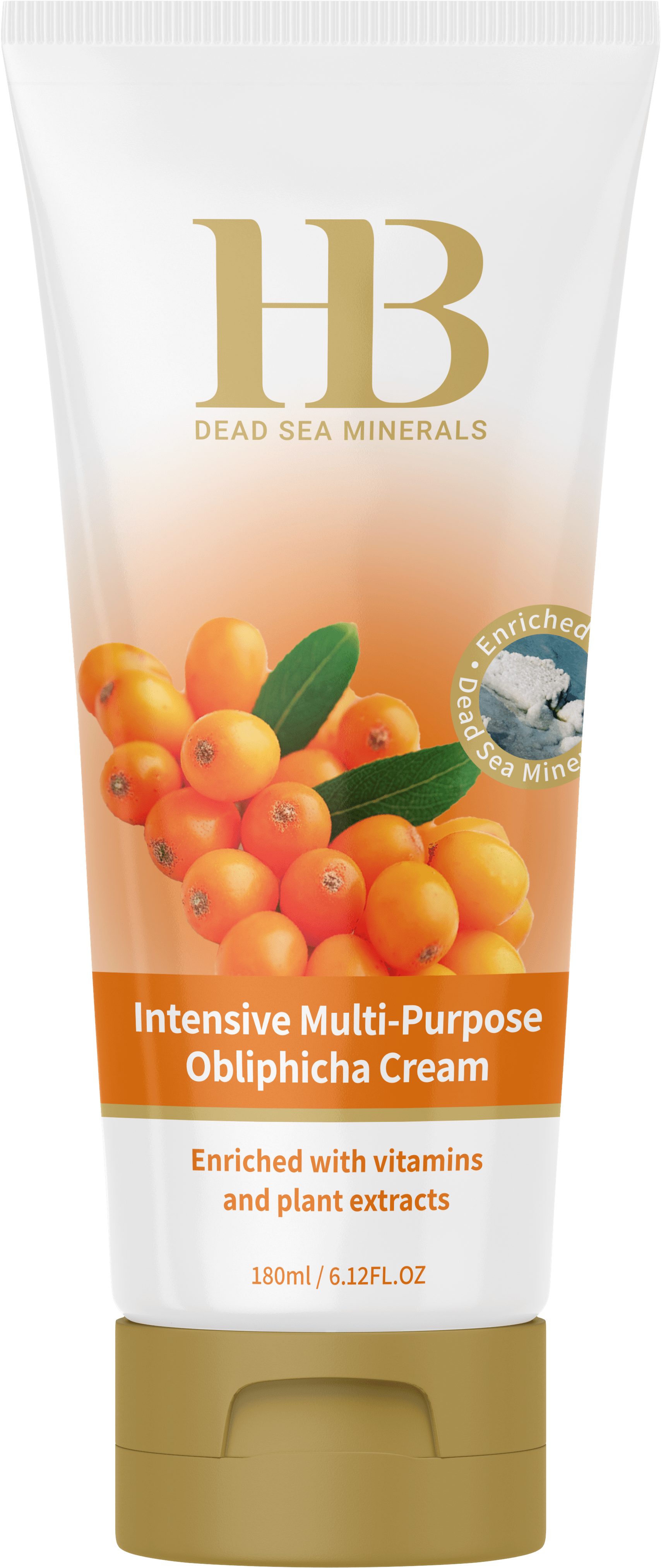 H.B. Dead Sea Minerals Körpercreme Health&Beauty Sanddorn Obliphicha Multi-ZweckCreme 180ml