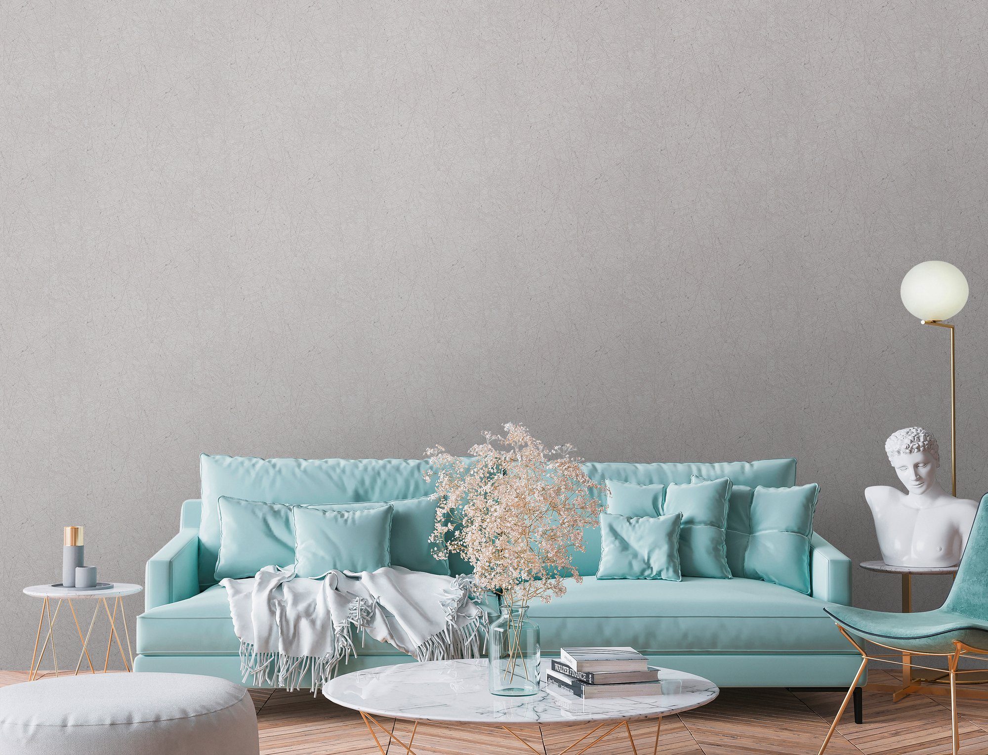 Bricoflor Vliestapete Grau mit Muster Ideal für Wohnzimmer und Büro Graue T günstig online kaufen