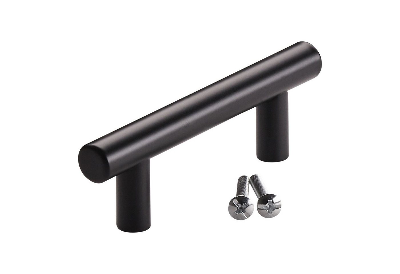 SO-TECH® Möbelgriff Stangengriff G17 echt Edelstahlrohr Ø 12 mm inkl. Schrauben (20-St), Edelstahl schwarz, Bohrlochabstand 64 mm, Schubladengriff