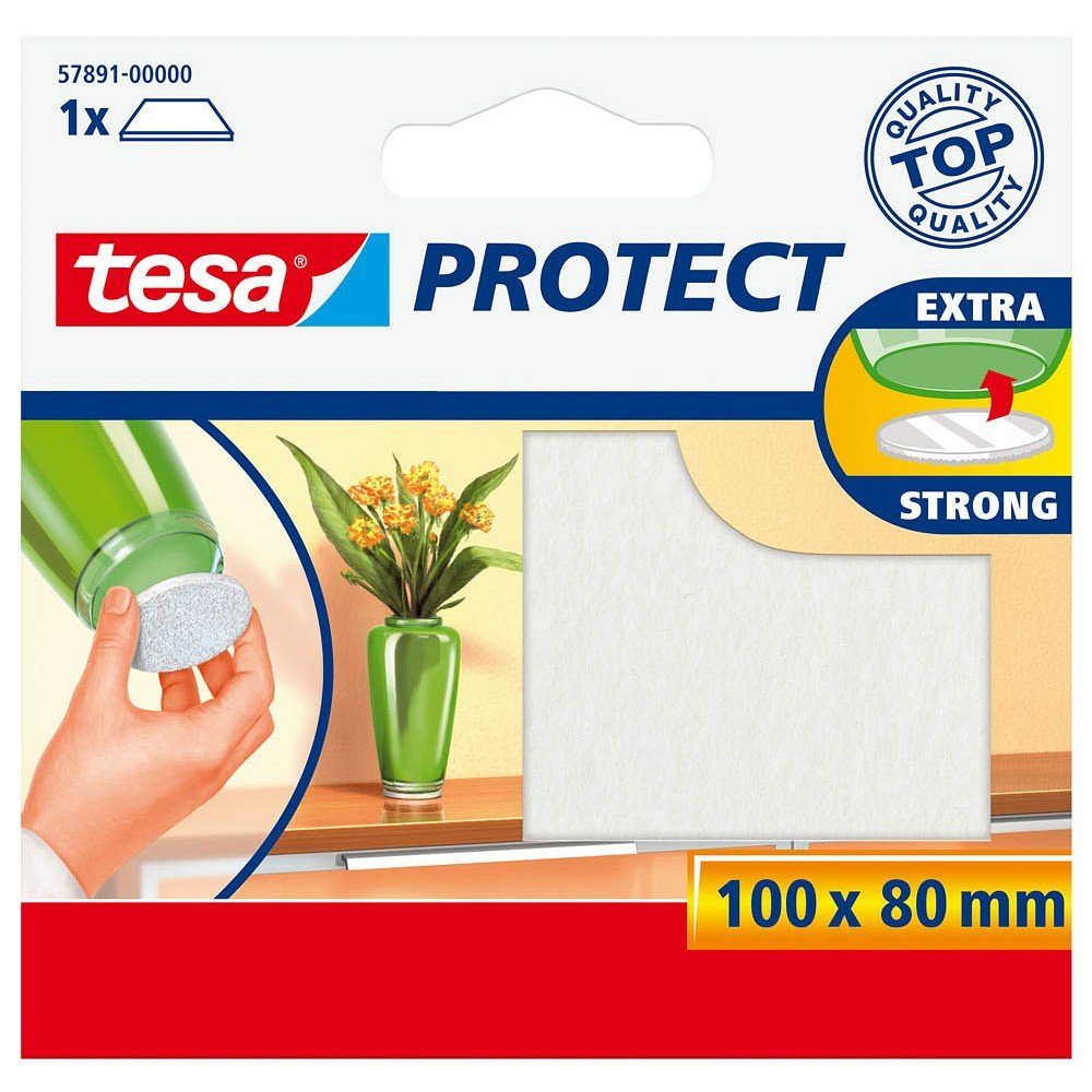 tesa tesa Protect Filzgleiter rechteckig x weiß 80mm 100 Mäuse