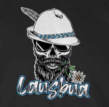 Shirtracer T-Shirt Lausbua Totenkopf Skull Bayrisch Lausbub Schlingel Mode für Oktoberfest Herren