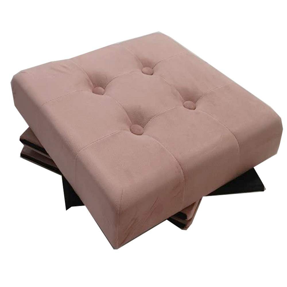 style home Sitzhocker mit Stauraum faltbare Sitzwürfel (Sitztruhe aus Kunstsamt, 38 x 38 x 38 cm pink), gepolstert Sitzbank Fußhocker für Wohnzimmer Schlafzimmer
