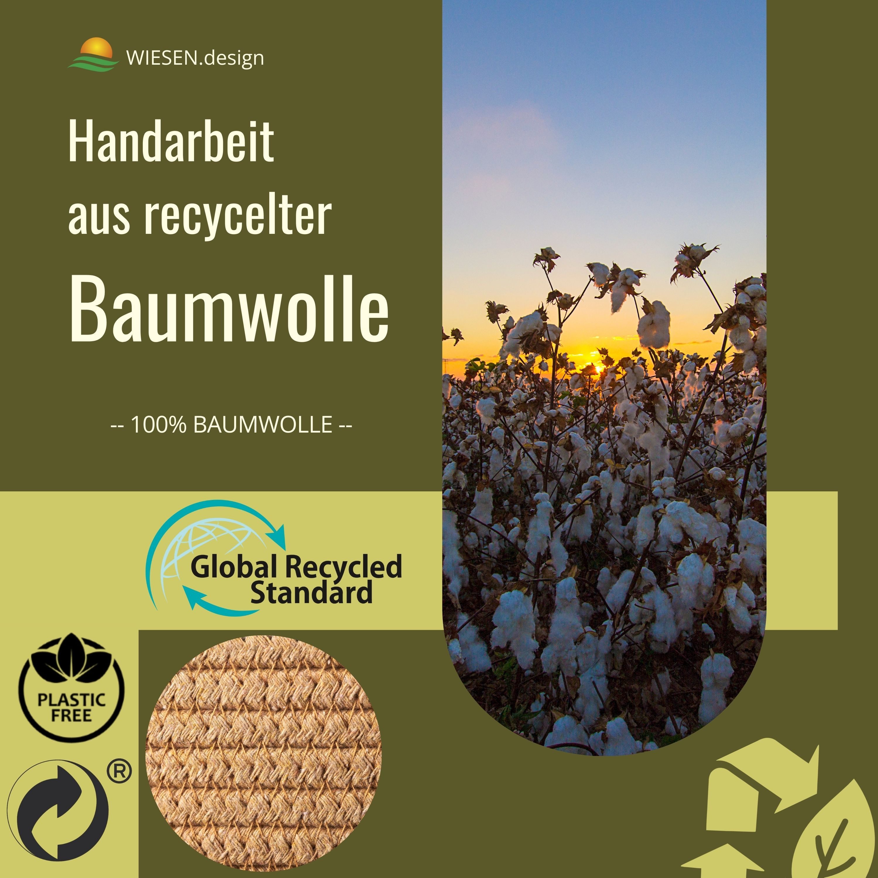 WIESEN.design Wäschekorb Großer Wäschekorb geflochten - Juna 80L - aus 100% Baumwollseil (Baumwollkorb, Laundry basket, Wäschekorb xxl, Wäschekorb rund, Korb fü – Bild 4 von 5