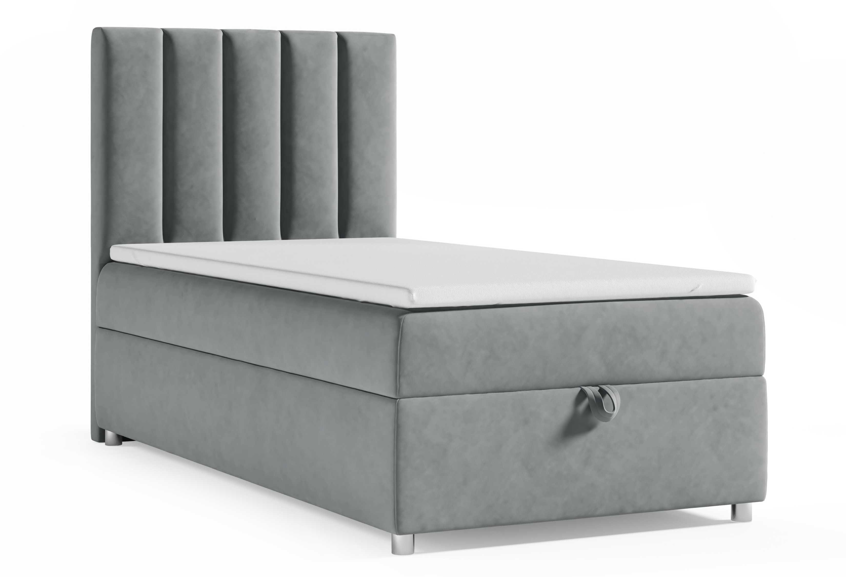 Home SINGLE inkl. Bettkasten K-10 Topper Boxspringbett for Trinity mit Best Bonellfederkern Grau