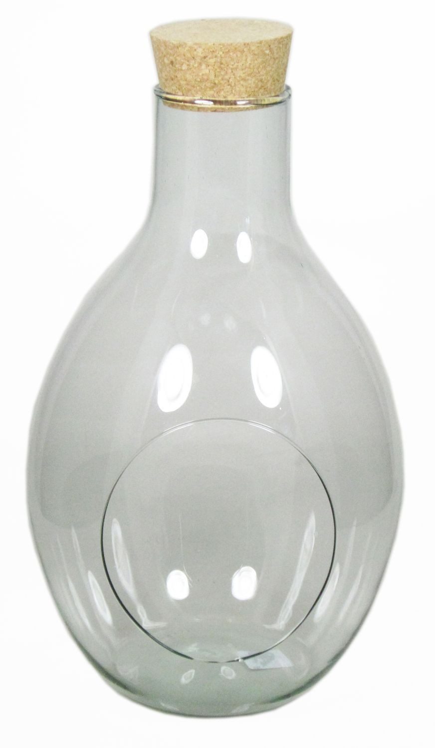 INNA-Glas Terrarium Flasche Glas VINELLA mit Korken, klar, 48,5 cm, Ø 30 cm