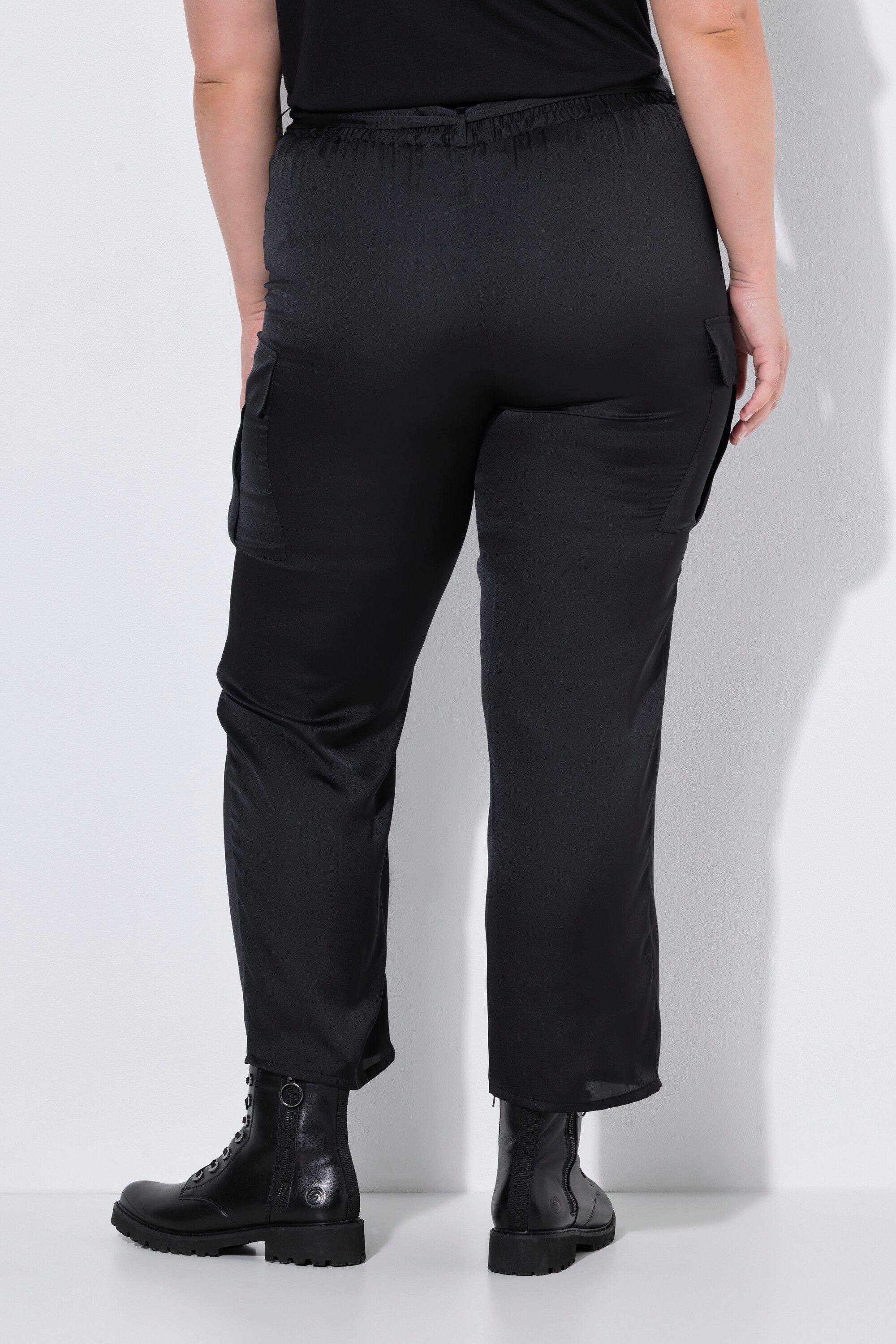 MIAMODA Cargoshorts Satin-Cargohose gerades Bein