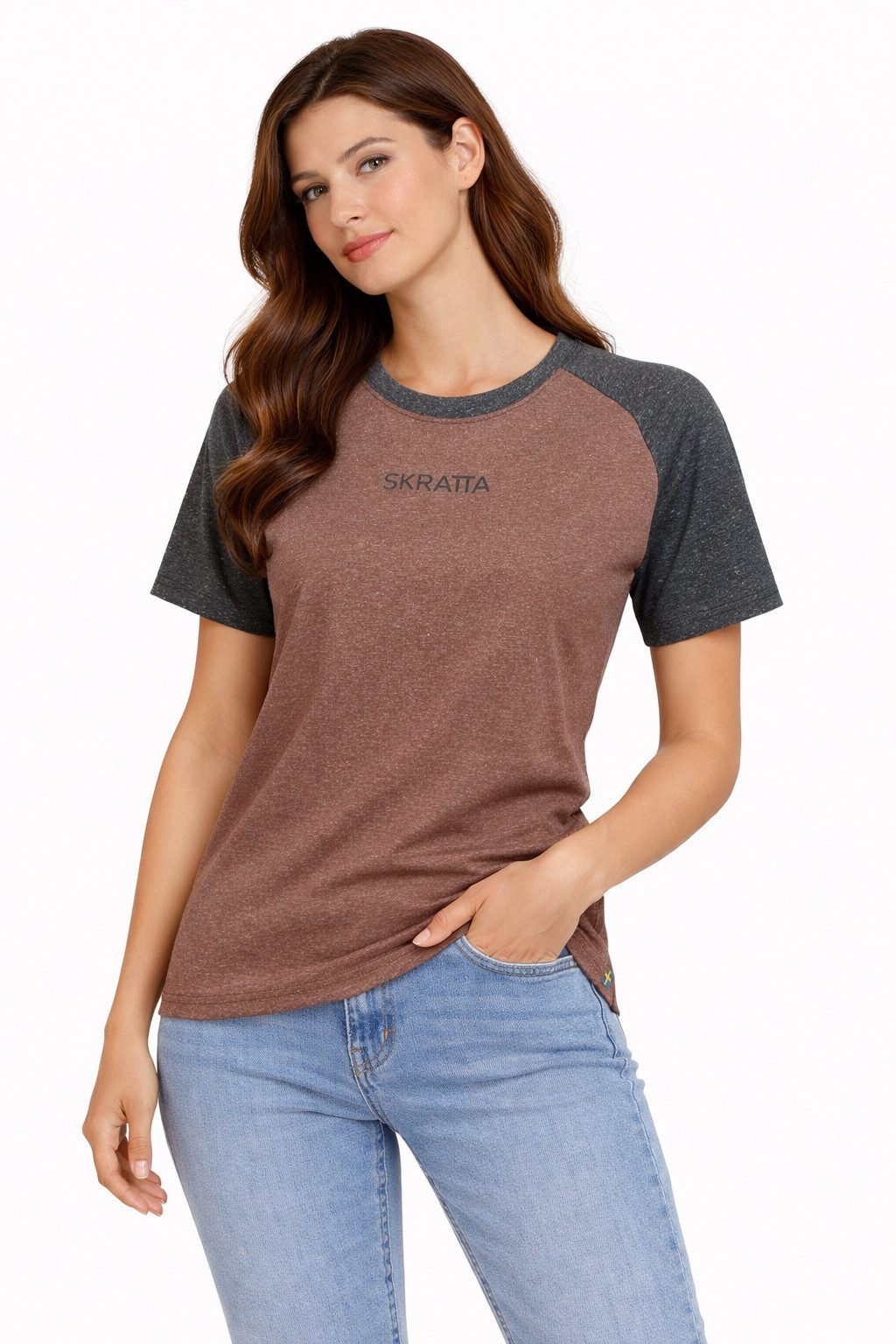 Skratta T-Shirt Fahrradtrikot Lockeres T-Shirt Hanf Damen Casual Fit