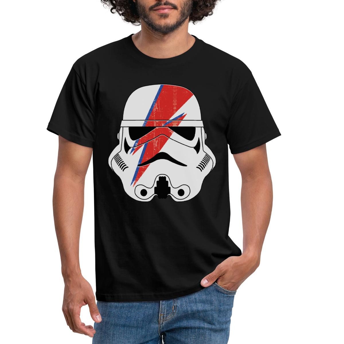 Spreadshirt T-Shirt Star Wars Stormtrooper Helm Mit Rotem Blitz Männer T-Shirt (1-tlg)
