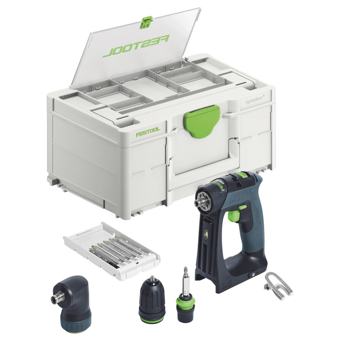 FESTOOL Akku-Schrauber CXS 18-Basic-Set Akku Bohrschrauber 18 V 40 Nm Brushless (577333) +