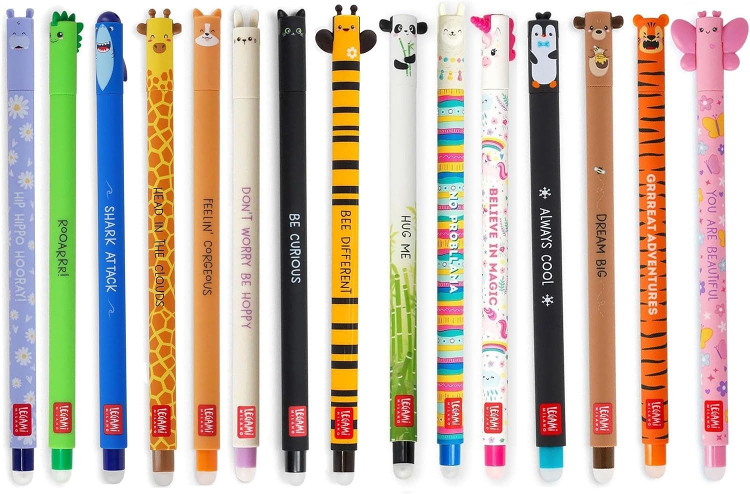 Legami Gelschreiber 15er Set Gel-Radierstifte, Erasable Pen, Stifte mit radierbarer Tinte, (15-tlg)