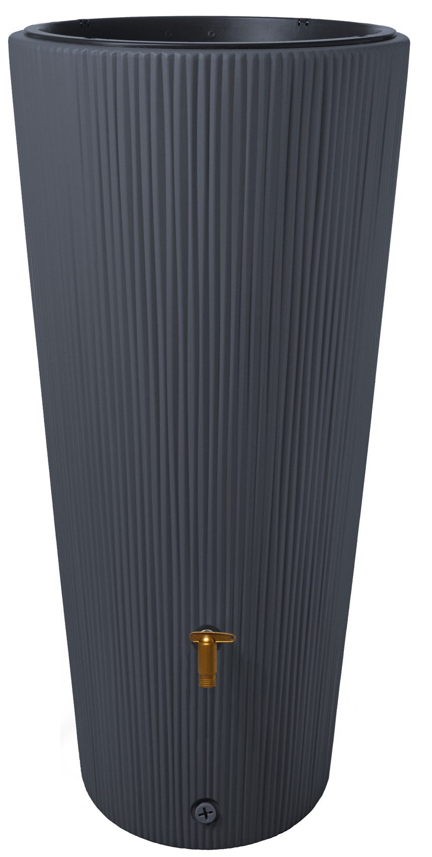 4rain Rain Barrel VASO 2in1 DECOR Rainwater Storage Complete Set 220 L, graphite grey