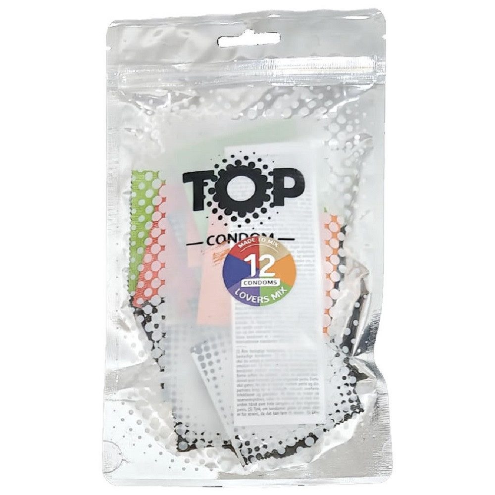TOP Condoms Kondome Lovers Mix – Made to Match Beutel mit, 12 St., Kondome im Sortiment, bunt gemischte Kondome