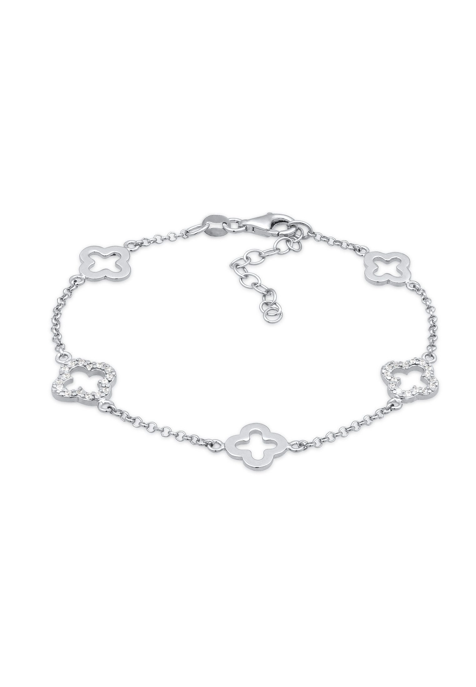 Elli Armband Kleeblatt Zirkonia Weiß 925 günstig online kaufen