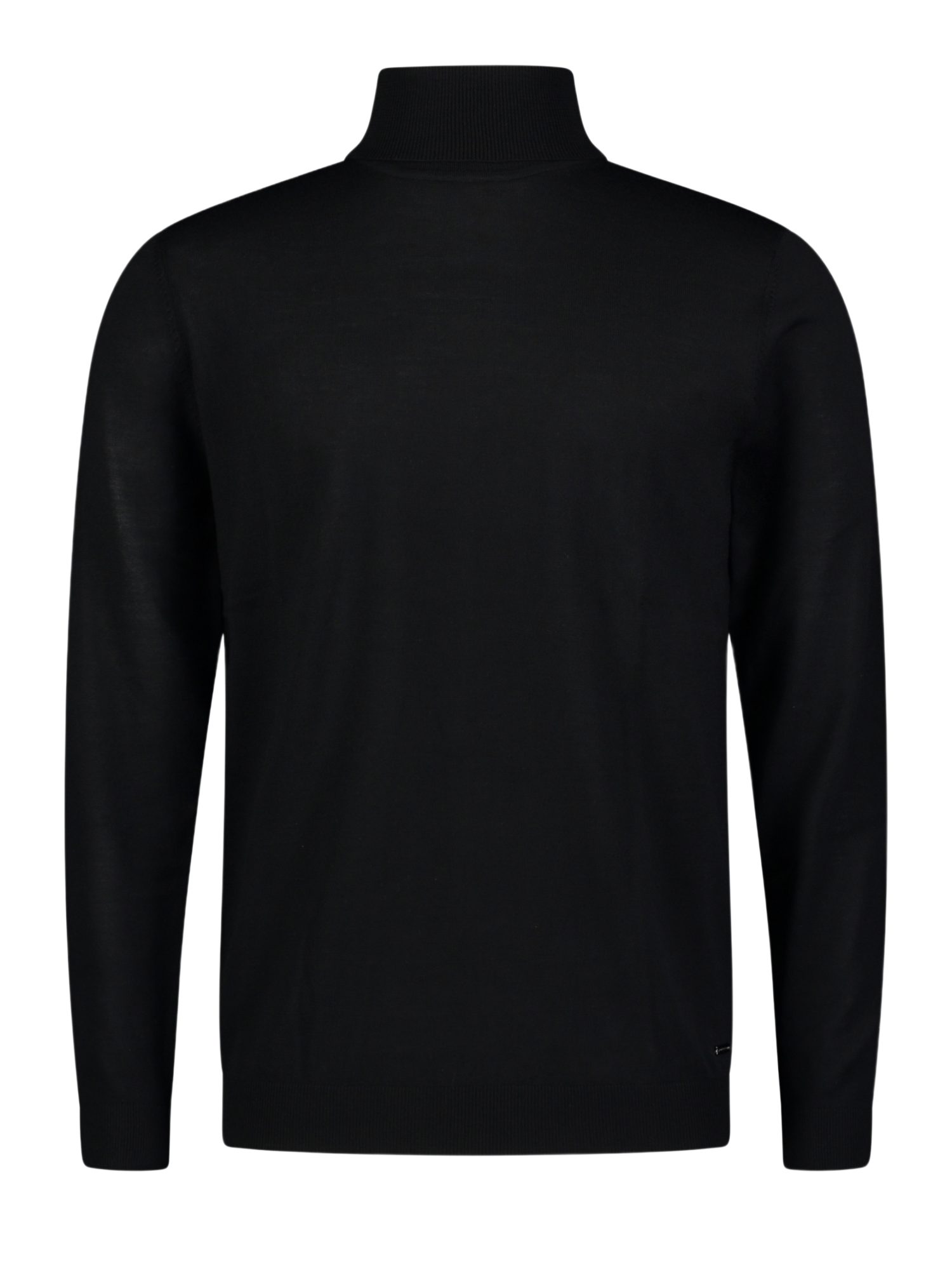 Roy Robson Strickpullover schwarz,Casual,Wolle,Unifarben,Stehkragen,Lang,Regular Fit