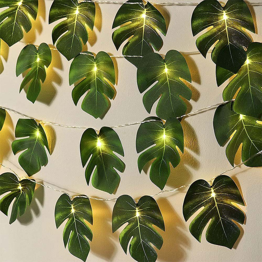 LED Lichter, Sunicol Leaf Wandbehang, Blatt künstlichen String LED-Lichterkette Palmenblättern Lights,mit 1,5m/3m/6m