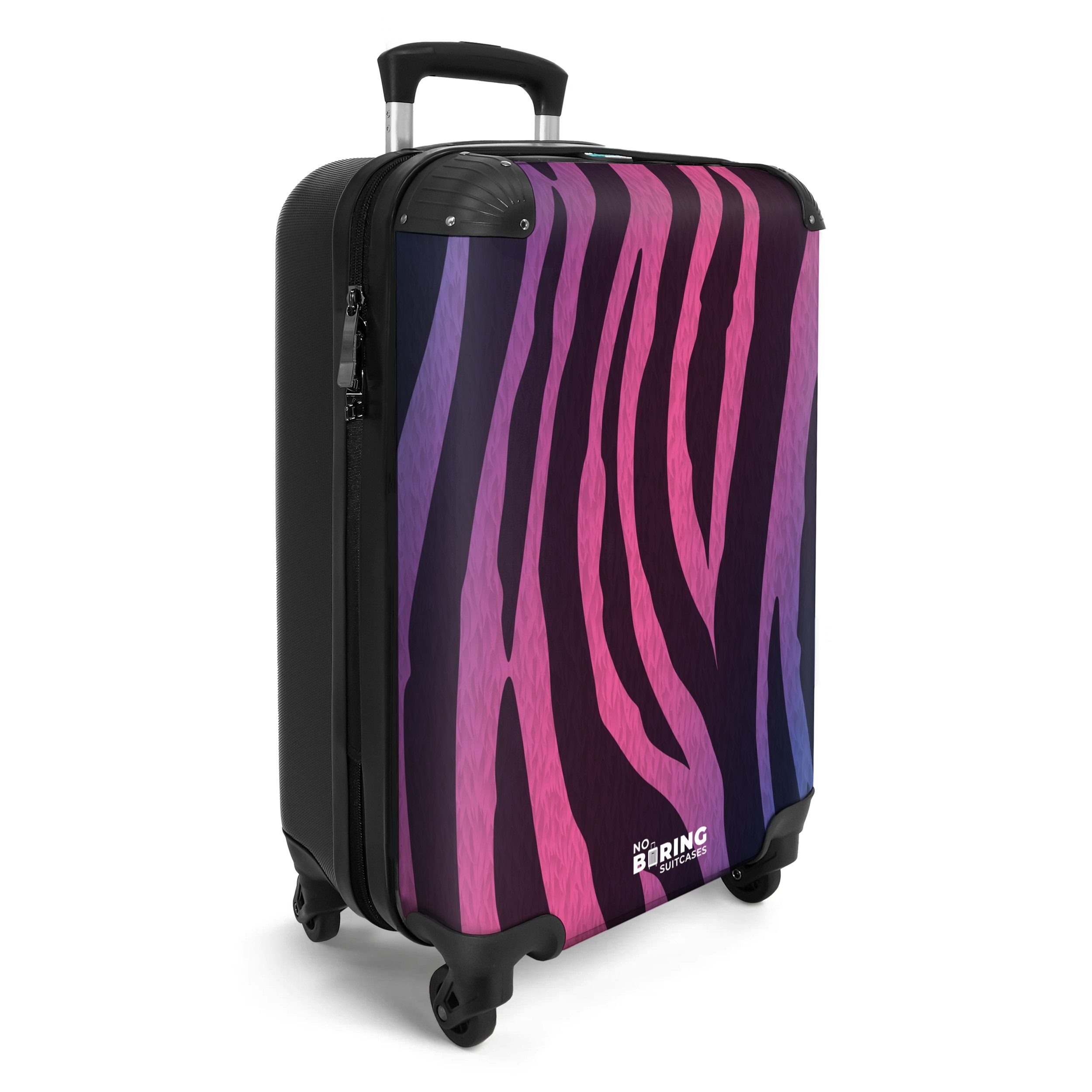 NoBoringSuitcases.com© Hartschalen-Trolley Zebramuster mit rosa und günstig online kaufen