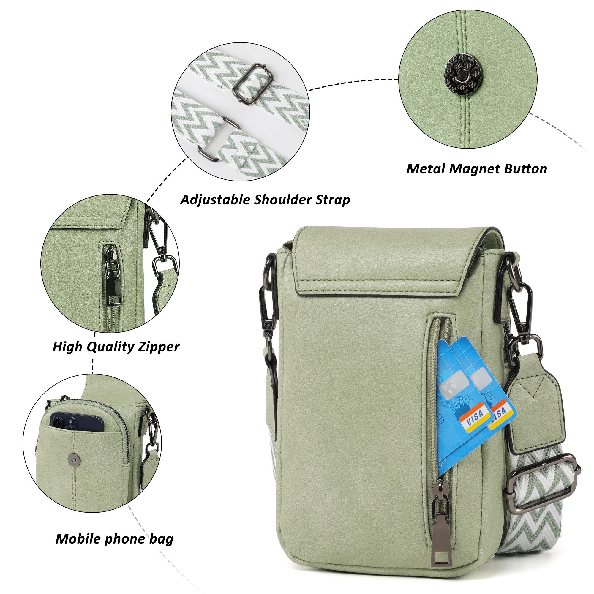 TAN.TOMI Umhängetasche Damen Handy Crossbody Bag Handytasche zum Umhängen Damen Klein, Ciryrucksack damen, für Pendeln Reise Campus Sport Rucksäcke