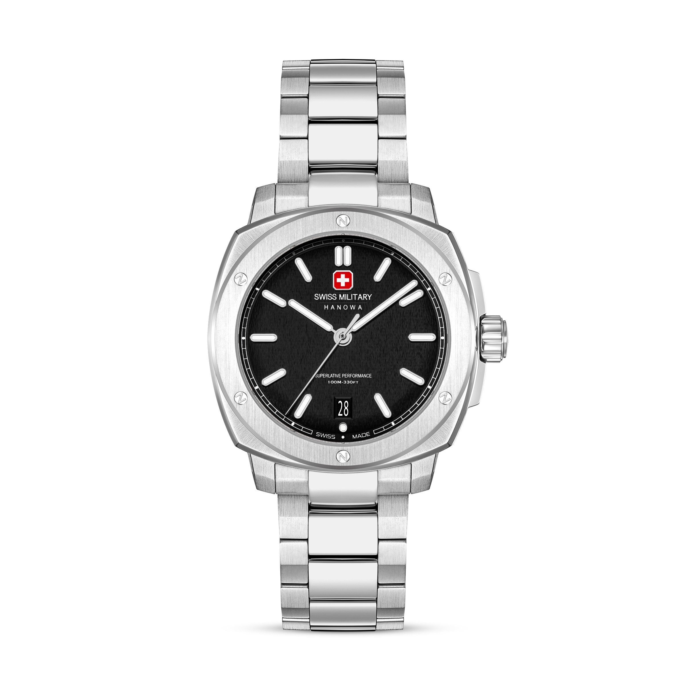 Swiss Military Hanowa Quarzuhr Sirius SMWGH0006501, Armbanduhr, Herrenuhr, Swiss Made, Edelstahlarmband, analog, Tag