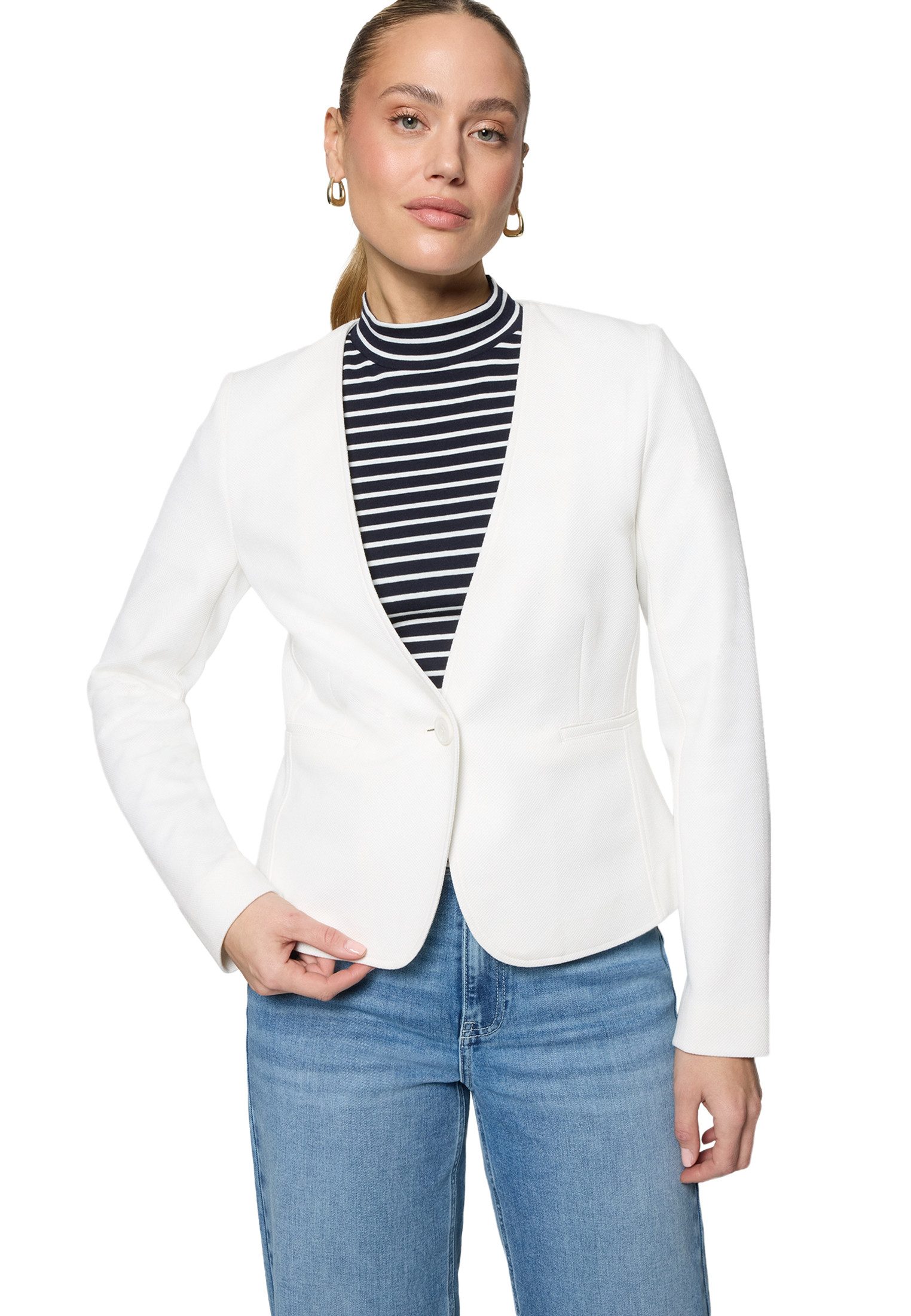 Zero Jackenblazer Damen mit Paspeltaschen Plain/ohne Details