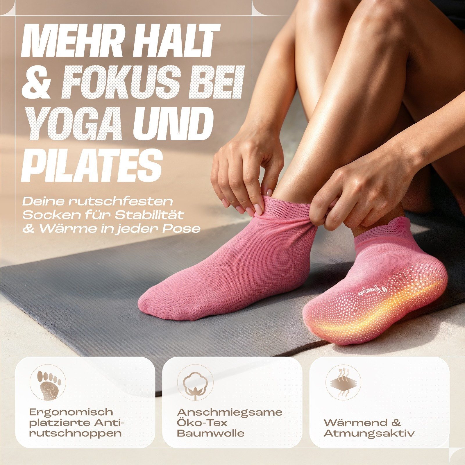 NirvanaShape Sportsocken NirvanaShape Yogasocken Damen 36-44 – Rutschfeste günstig online kaufen