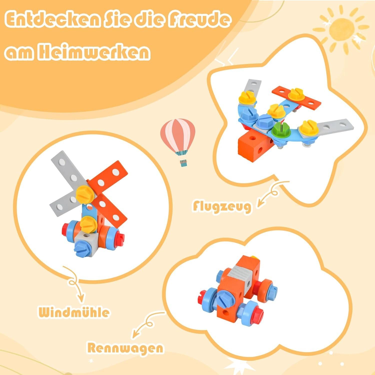 KOMFOTTEU Spielwerkbank, mit Arbeitsplatte, für Kinder ab 3 Jahre