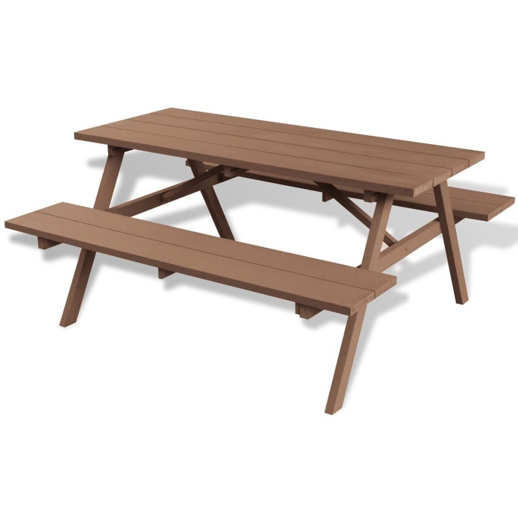 vidaXL Gartentisch »vidaXL Picknicktisch mit Bänken Braun 150×139×72,5