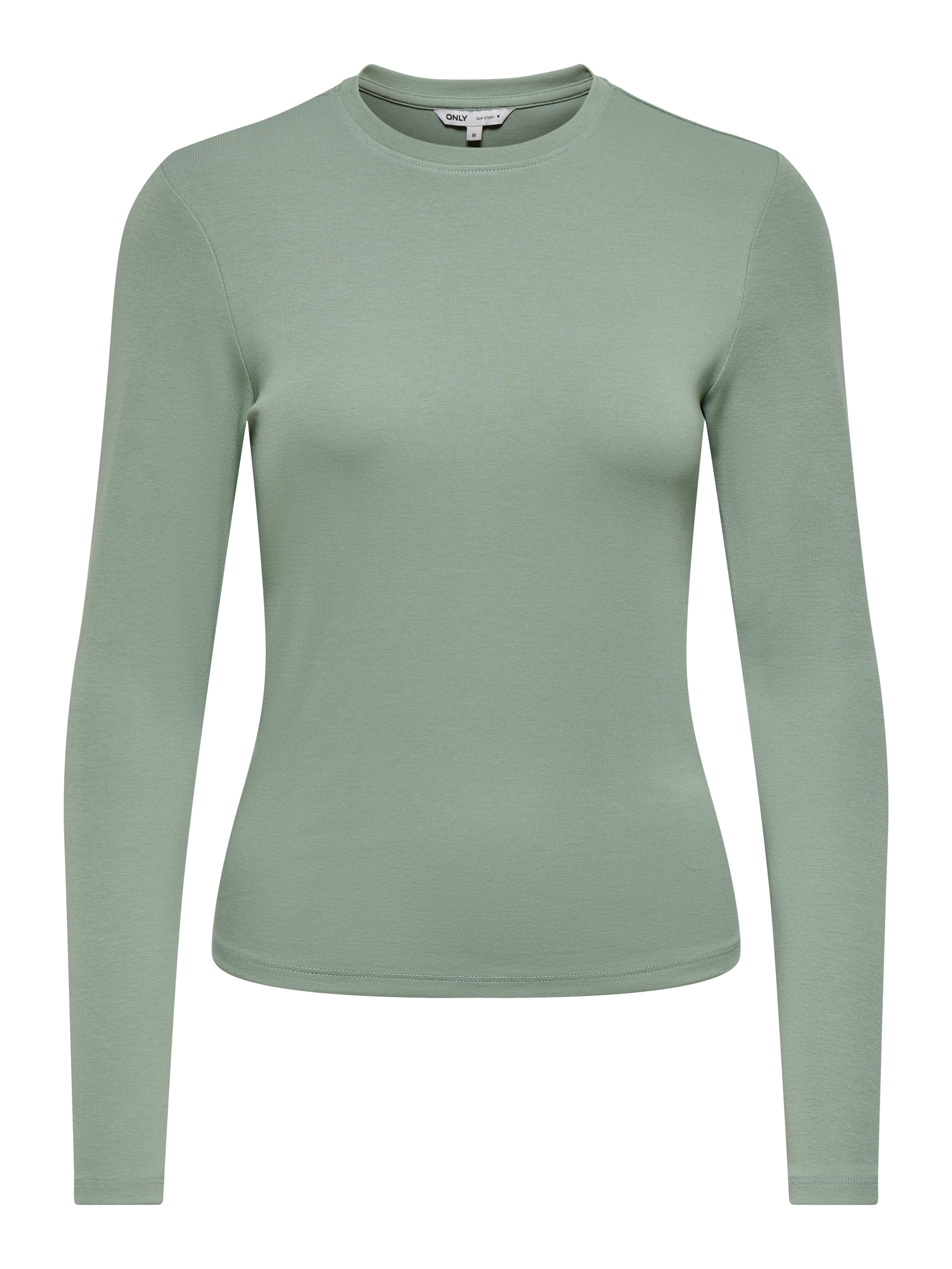 ONLY Langarmshirt ONLRILEY O-NECK L/S TOP JRS Baumwollmischung