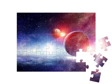 puzzleYOU Puzzle Zwei Weltraumplaneten und -nebel, unzählige Sterne, 48 Puzzleteile, puzzleYOU-Kollektionen Weltraum, Universum