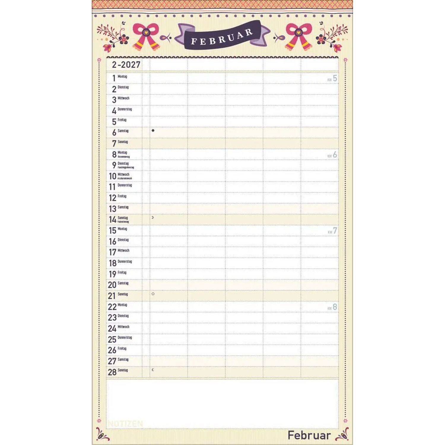 Korsch Verlag Familienkalender Familienplaner Vintage 2027