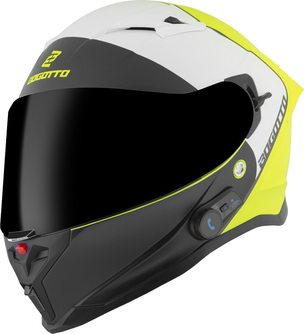 Bogotto Motorradhelm H153 BT SPN Bluetooth Helm, Integriertes Kommunikationssystem,geeignet Für Brillenträger,vorb