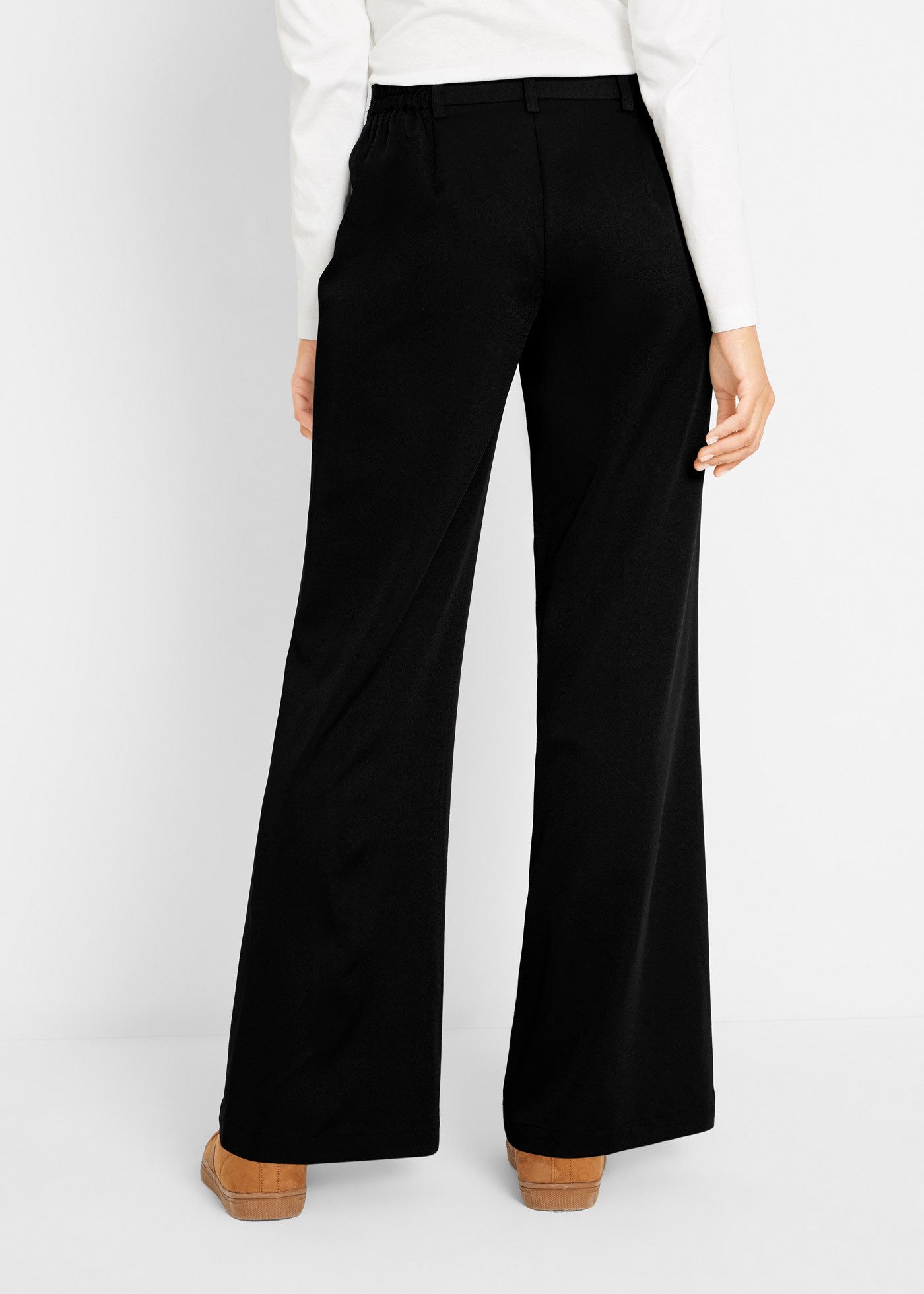 bonprix Marlene-Hose mit weitem Bein, Bügelfalte und bequemem Bund