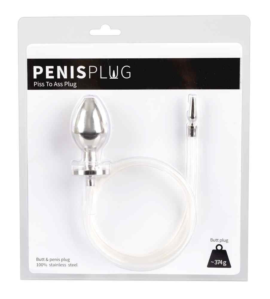 Penisplug Analplug PENIS mit Wechselschlauch Piss to schwarzem Ass, Magic PLUG X