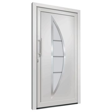 vidaXL Haustür Haustür Weiß 98x200 cm Eingangstür Außentür Glas-Element Linkshändig