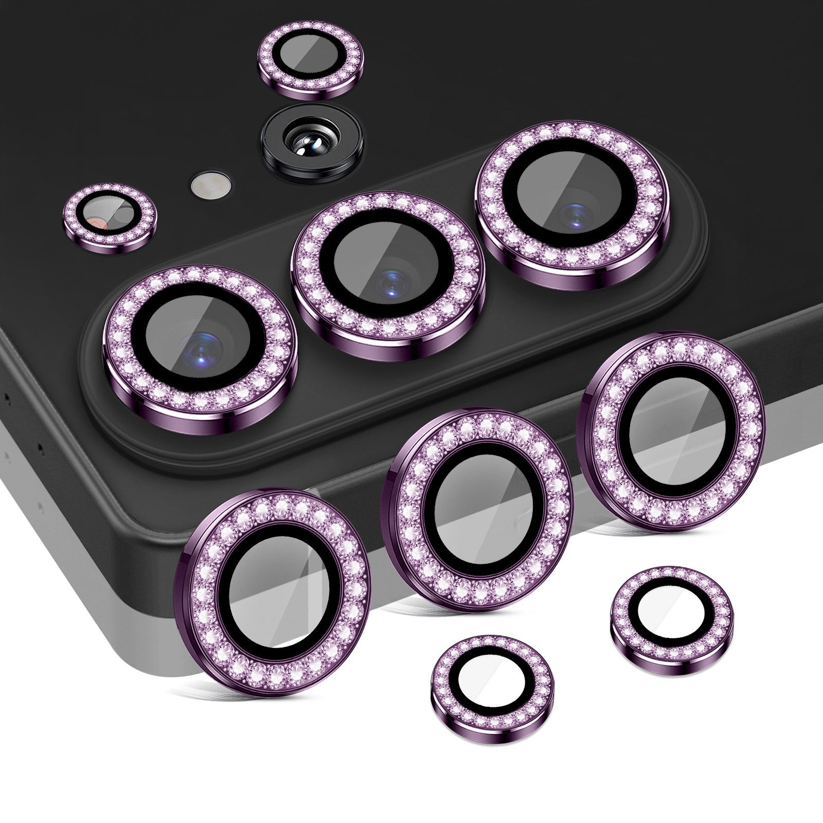 Tec-Expert Kameraschutzglas 9H Glas Dunkles Violett Schmuckstein für Samsung Galaxy S26 Ultra für Samsung Galaxy S26 Ultra, Linsenschutzglas Set, 1 Stück, Kameraschutz, Schutzglas, Linsenschutz, kratz- & stoßfest