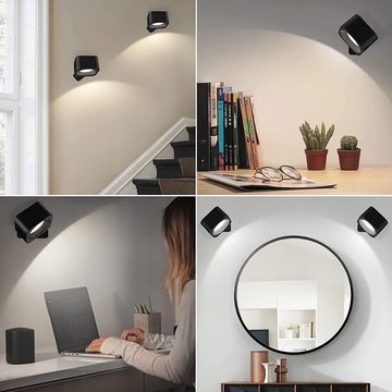 GelldG Bettleuchte Wandlampe mit USB-Ladeanschluss, 360° drehbare Touch Control Leuchte