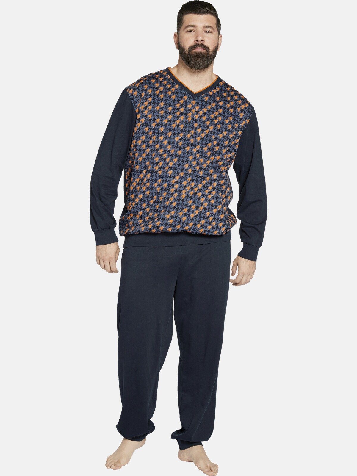 Charles Colby Schlafanzug LORD REYNS (Set, 2 tlg) mit Hahnentrittmuster