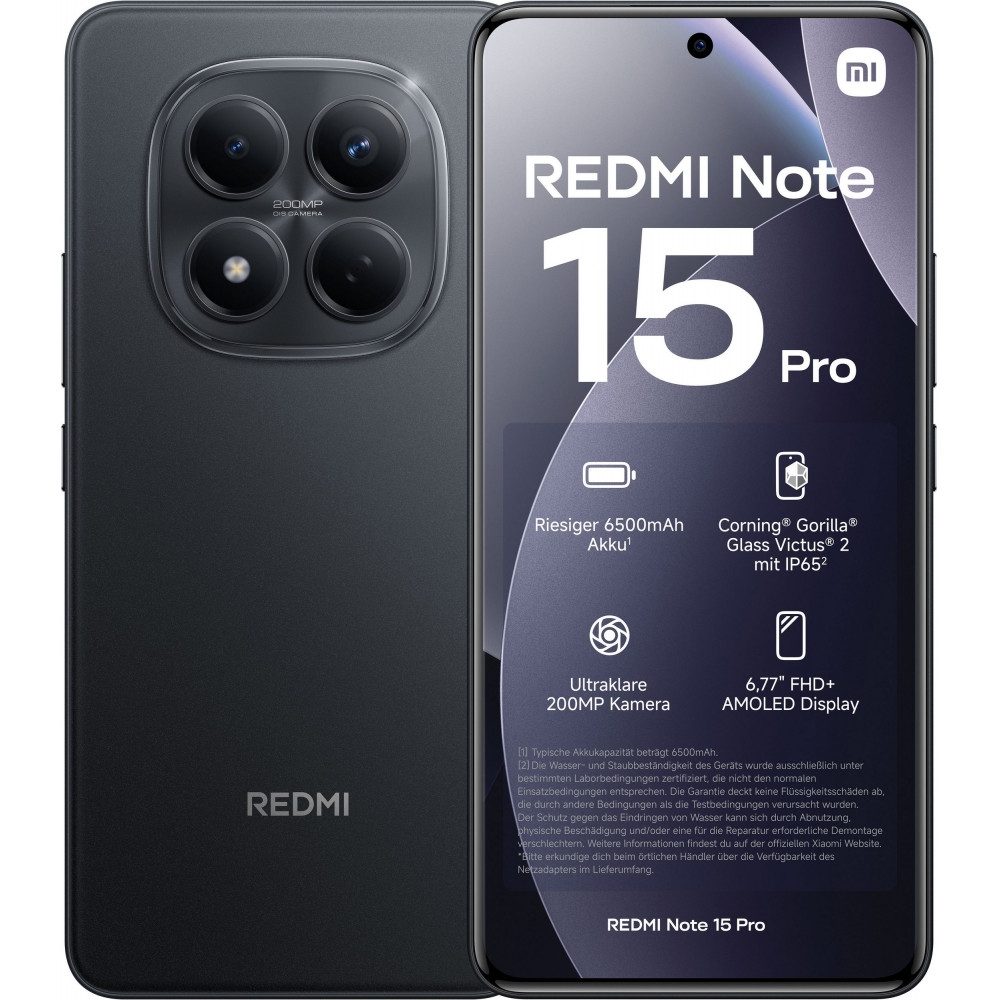 Xiaomi Redmi Note 15 Pro 256GB Schwarz 4G