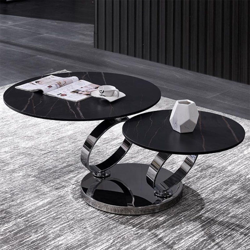 JVmoebel Couchtisch, Couchtisch Luxus Design Couch Tisch Beistell Tische Wohnzimmer Rund Schwarz