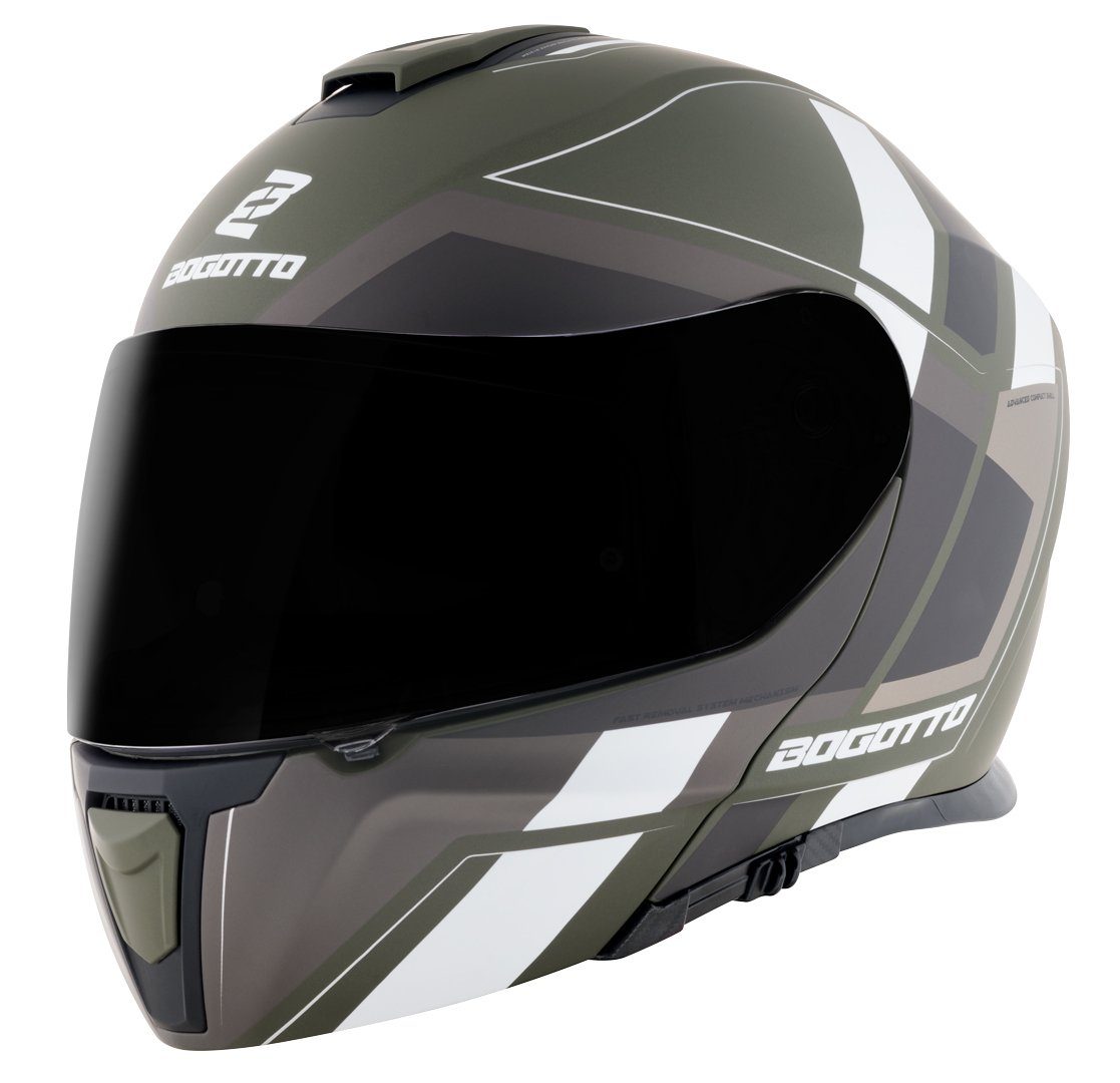 Bogotto Motorradhelm FF403 Murata Klapphelm, integriertes Sonnenvisier